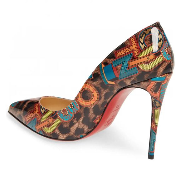 Christian Louboutin Pigalle Follies 100 Black Loubileo Leopard Heel Pump 37 - Picture 8 of 12